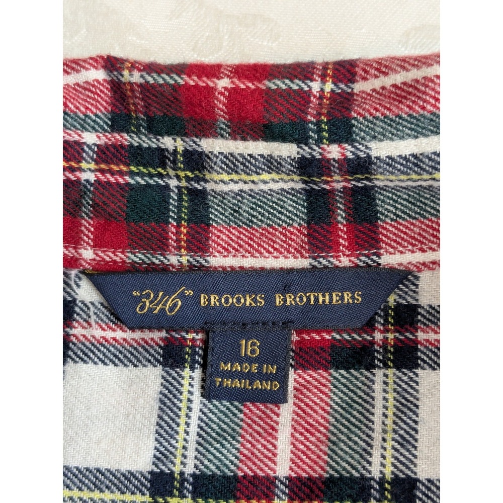 Brooks Brothers 346 Womens Plaid Button Up Long Sleeve Flannel Shirt Size 16 - Picture 4 of 8